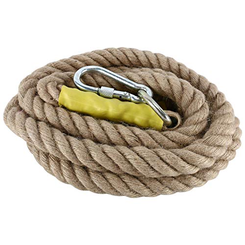 NiceDD - Cuerdas de escalada para gimnasio (13 pies/4 m, con mosquetón para mejorar el agarre y aumentar la potencia Cover