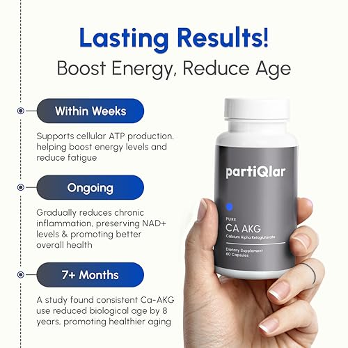 Image of CA AKG Supplement - Pure Alpha Ketoglutarate with High Bio-Avaibility - Calcium AKG Supplement 1000mg per 2 Capsule Serving - Supports Healthy Aging Process - Made in The USA - 60 Capsules