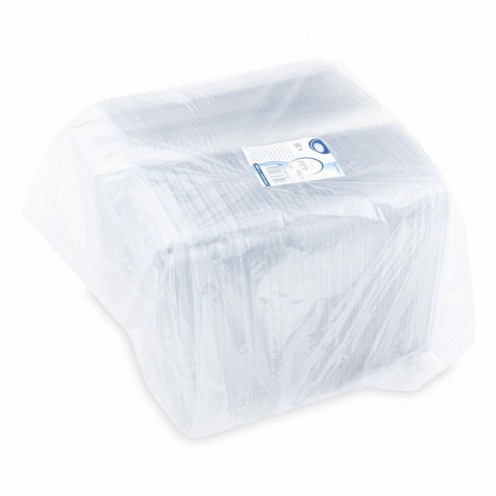 50 Rechteckschale Aufbewahrungsbox klar mit Deckel 1000 ml PET