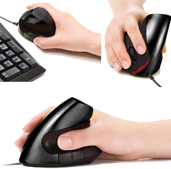 Mikayoo Ergonomic Vertical Mouse - Wired USB Optical Mouse with 5 Programmable Buttons for Computer & Laptop (Purple)
