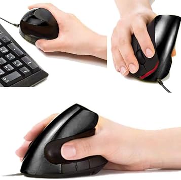 Mikayoo Ergonomic Vertical Mouse - Wired USB Optical Mouse with 5 Programmable Buttons for Computer & Laptop (Purple)