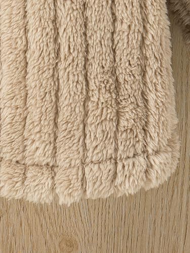 Girls’ Fleece Jacket Button Down Hooded Fur Sweatshirt Warm Thick Coat Outwear for Little Girls4