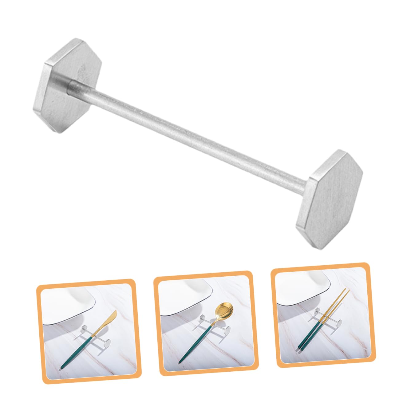 SOLUSTRE Stainless Steel Chopstick Rest Holder for Utensils Tabletop Spoon Fork Stand Compact Design for Kitchen Counter Non Tipping Easy to Clean