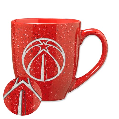 Rico Industries NBA Basketball Washington Wizards Alternate 16 oz Team Color Laser Engraved Speckled Ceramic Coffee Mug