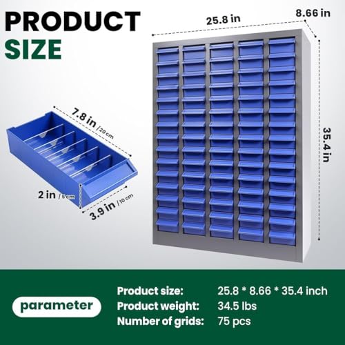 100Der Hardware CabinetDurable ABS Tool rage per Officina & Forniture per Ufficio Organizzare Strumenti & Accessori Efficientemente Ideale per Uso Domestico e Professionale