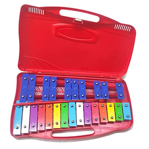 Alysée - MT25-CR-RD - Metalófono infantil 25 notas de colores - estuche rojo