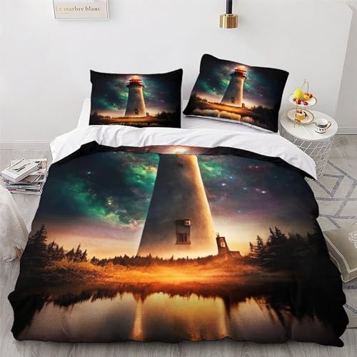 Parure de lit phare 3D King en microfibre premium douce - 4