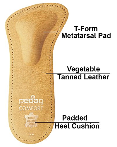 pedag Comfort Leather 3/4 Inserts for Tight Footwear, Handmade in Germany, Men and Women's High Heels, Pumps, and Dress Shoes Real Leather, US W 7 / EU 373