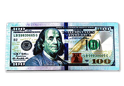 Image of LUCKBOOSTIUM $100 Bill Keychain - Benjamin Franklin Money Charm, Unique Souvenir, Home, Bag Accessory & Rearview Mirror