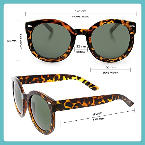 zeroUV - Round Retro Oversized Sunglasses for Women with Colored Mirror and Neutral Lens 53mm4