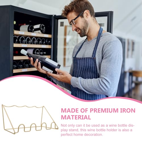 Support de bouteilles de vin doré pour décoration de table de salle à manger