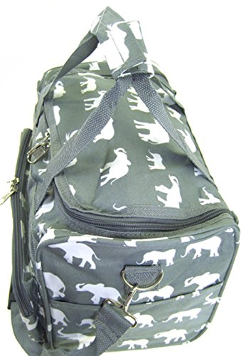 Small 13 Inch Elephant Print Duffel Bag Great for a Small Child Gray Duffle3