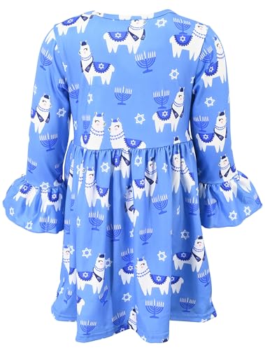 Image of Girls Long Sleeve Ruffled Dresses for Toddlers and Kids