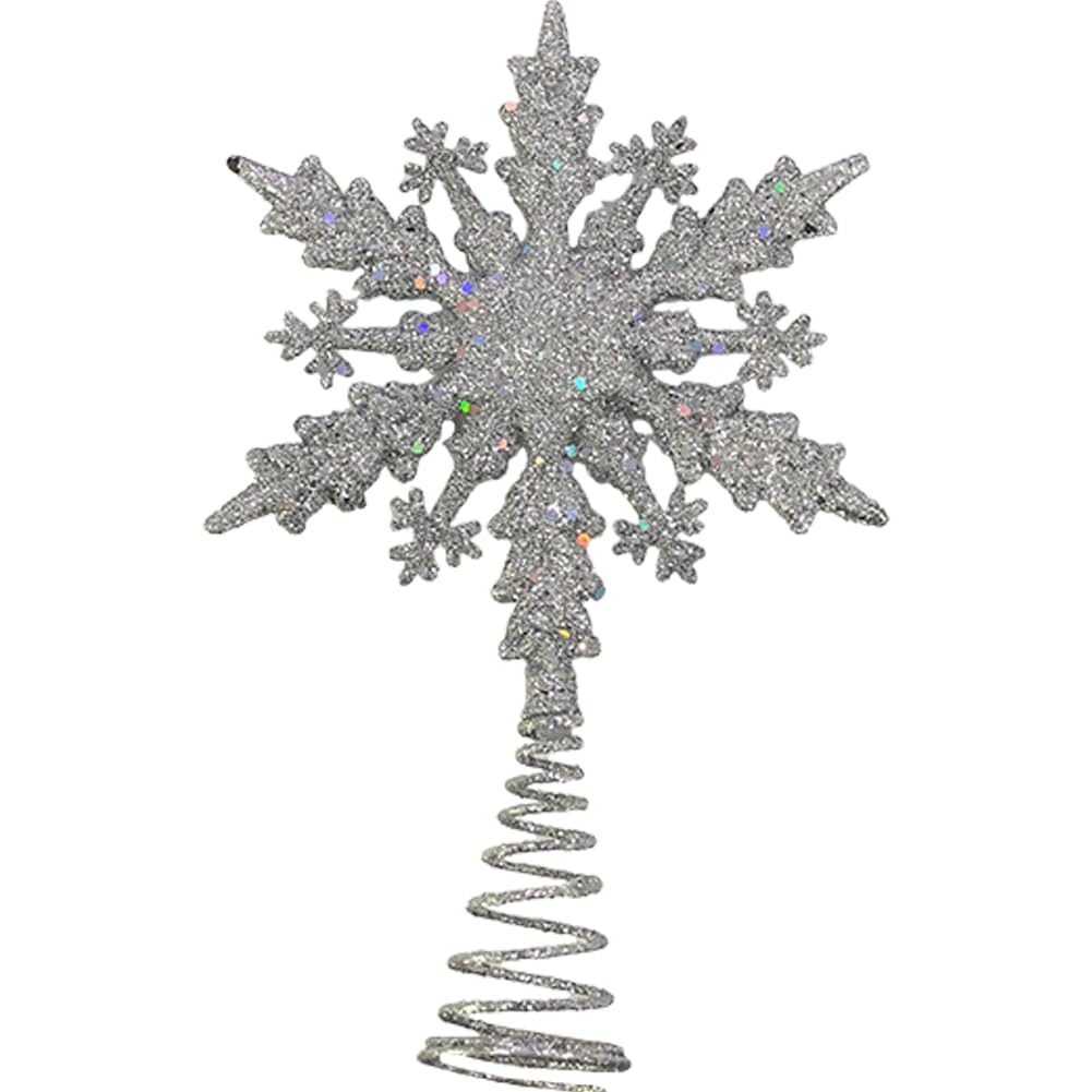 Sanfly Xmas Tree Ornaments Christmas Tree Topper Christmas Tree Topper Glitter Snowflake Decoration for Home Xmas New Year