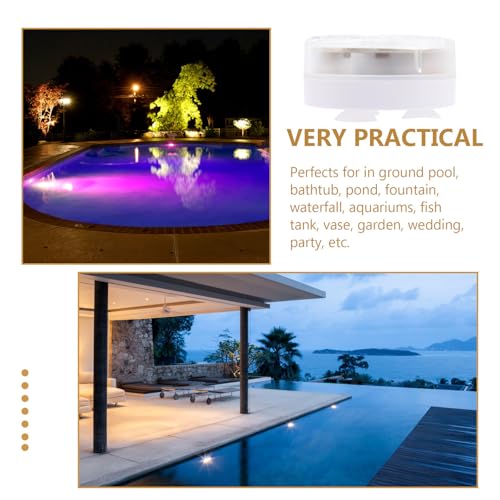 Luces LED sumergibles para piscina con diseño plástico resistente y brillo ajustable con mando 6