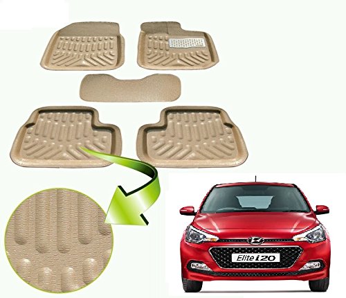 Auto Hub 3D / 4D EVA, Plastic Car Floor Mats Compatible with Hyundai Elite i20 (Model : 2015-2019) -Beige, Unit-1