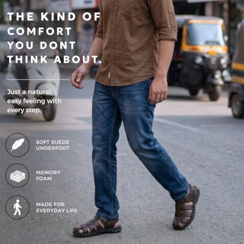 Image of Men's Toe Closed Fisherman Sandals with Memory Foam