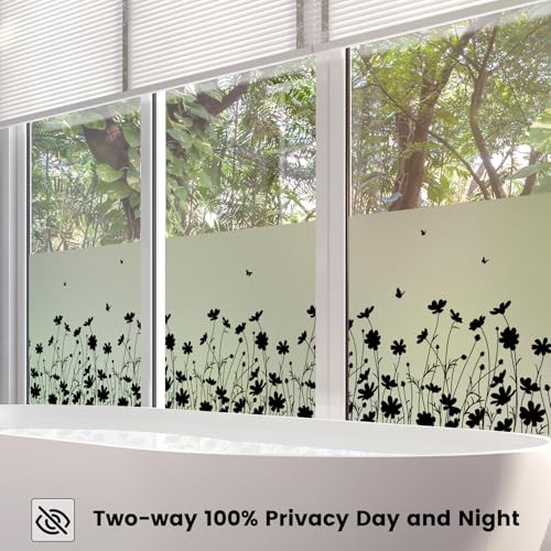 Película para ventana decorativa negra mate 17.5 x 78.7 in miniatura 2