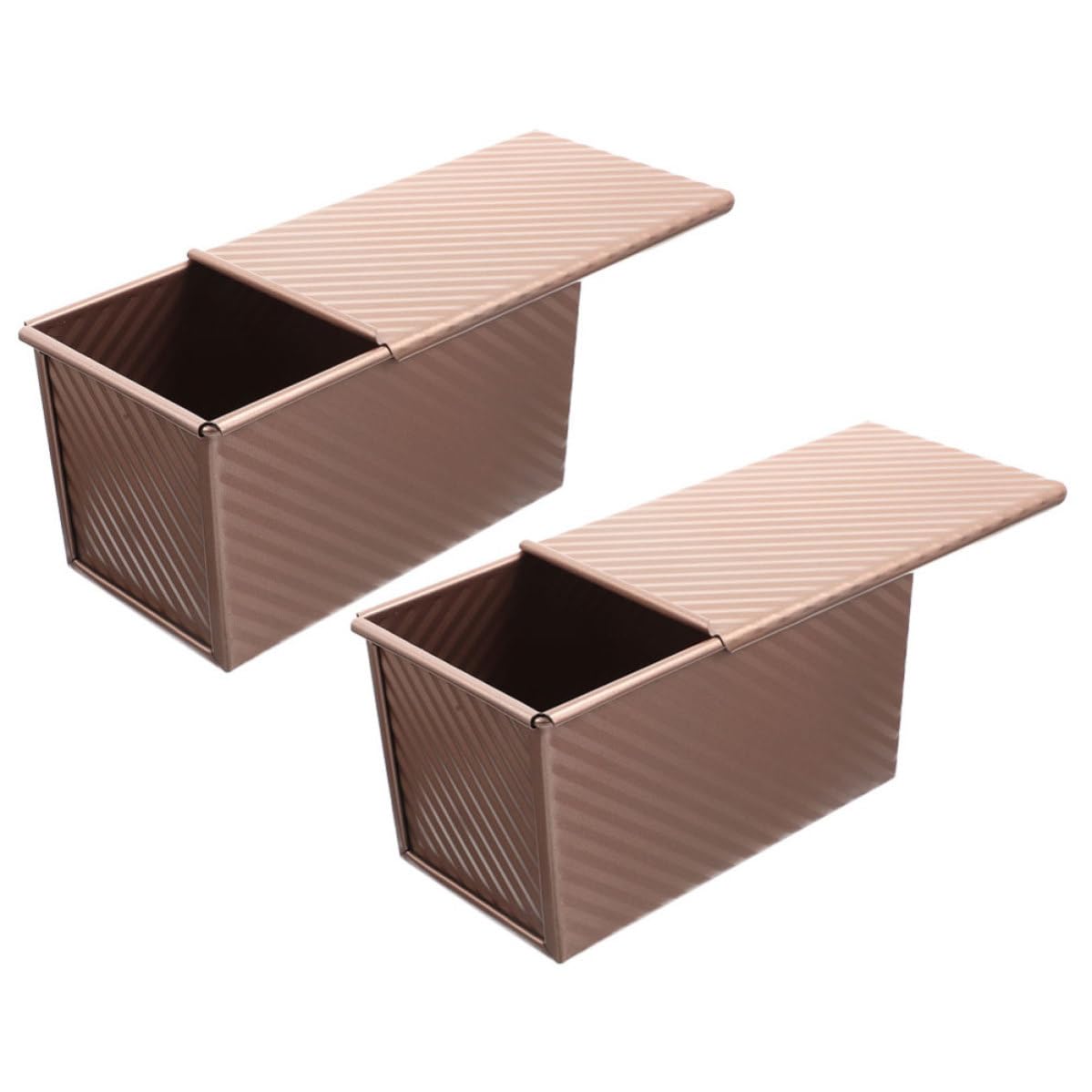 2 Piezas Molde para Tostadas de Acero al Carbono, Molde para Pan de Acero al Carbono, Rectangular con Tapa, Fácil de Limpiar, Seguro de Usar, para Cocina, Aficionados al Pan