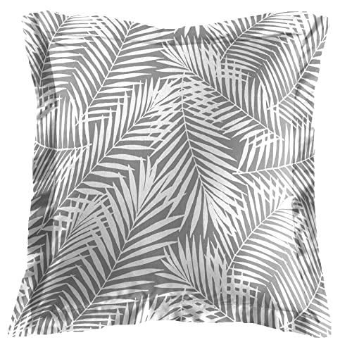 douceur d'intérieur, Taie d'oreiller (63 x 63 cm) Botania Gris, 100% Coton