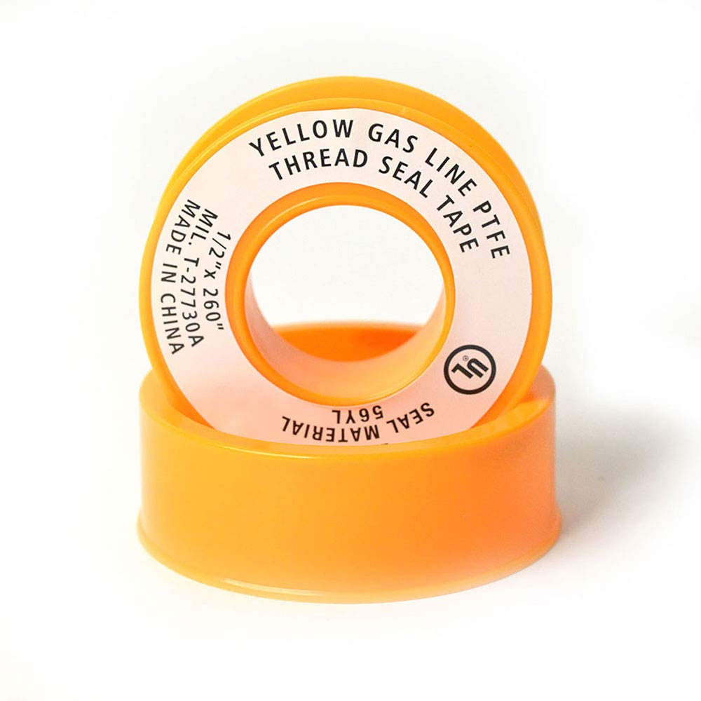 Thrifco Plumbing 6311105 1/2 Inch X 260 Inch Yellow Color Gas PTFE Thread Sealing Tape