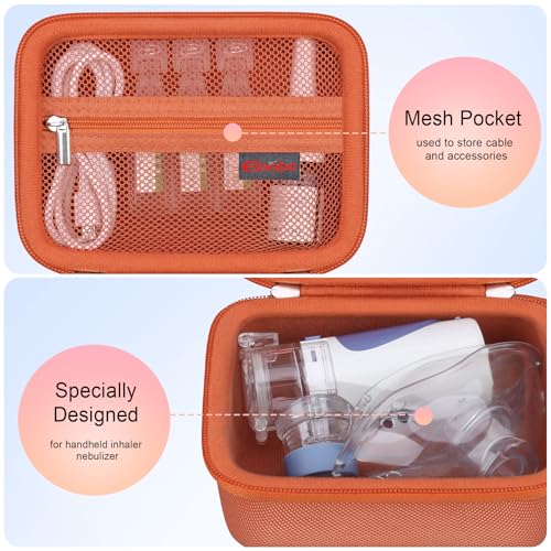 Image of Elonbo Carrying Case for Portable Handheld Inhaler Nebulizer Machine, Orang