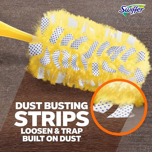 Swiffer Dusters Refill for Cleaning, Feather & Microfiber Duster Disposable Alternative, For Dusting Furniture, Blinds, Ceiling Fans, Walls, Helps Remove Allergens, Heavy Duty, Unscented, 11ct