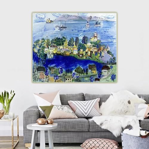 Peinture Carlos Nadal Mer bleue 1975 impression sur toile décoration de salon 80x120cm sans cadre