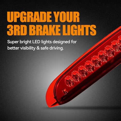 Image of Third 3rd Brake Light LED for 1998-2001 Ford Explorer, High Mount Rear Brake Lights Assembly for 98-01 Explorer, Waterproof Center Cab Lamp Stop Light (Red)