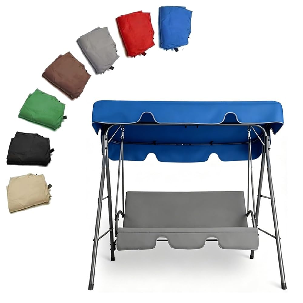 RTVGNSZSJL 77x49in 64x45in Porch Swing Canopy Replacement Outdoor Patio Swing Cover Universal Garden Swing Replacement Canopy Waterproof Oxford Fabric(Blue,75x52x6in-190x132x15cm)