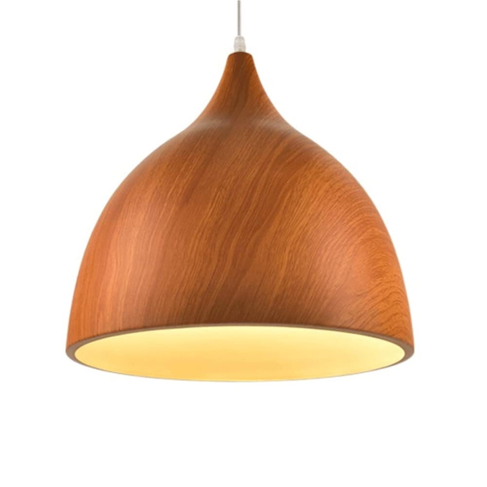 Simple Half Circle Shape Pendant Light Nordic Light Chandeliers Modern Classic Pendant Lamp Macaron Lampshade Wrought Iron Hanging Lamp E27 Base Fixtures Creative Personalized Bedside(Brown Red,25CM)