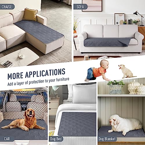 Image of TAOCOCO 100% Waterproof Reversible Couch Cover for Dogs Pets - Cushion Protector for Sectional U Shape Sofa Furniture (Oversized, Dark Grey)