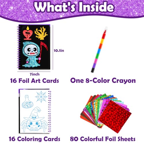 Image of FUNNYB&G Foil Art Craft Kit for Kids, Halloween Crafts Gift Toy for Kids