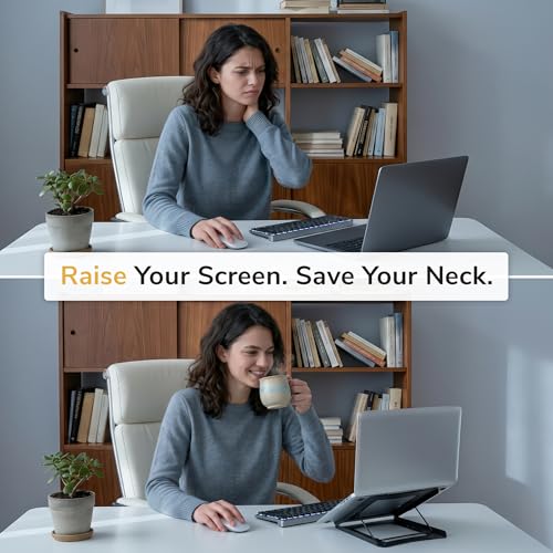 Mount-It! Steel Laptop Stand – Adjustable Riser with Five Heights — view 3