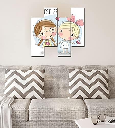 4-Piece Children's Table Friends Living Room Bedroom Multi-Coloured MDF 76 x 0.3 x 50 cm