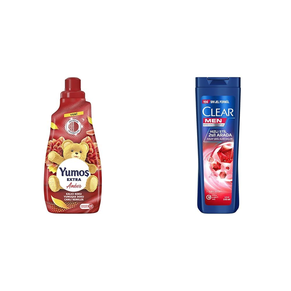 Yumoş Extra Konsantre Çamaşır Yumuşatıcısı Amber 1440 ml(2) Clear Men Kepeğe Karşı Etkili Şampuan Hızlı Stil 2'si 1 Arada Kolay Şekil Alan Saçlar 350 ml Mavi(1)