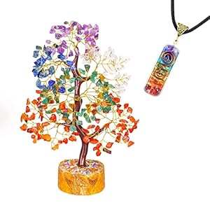 Chakra Tree of Life – Crystal Tree – Crystals and Healing Stones – Healing Crystals – Meditation Accessories – Positive Energy Crystals – Gemstone Tree – 7 Chakra Tree – Stone Bonsai Tree – Feng Shui
