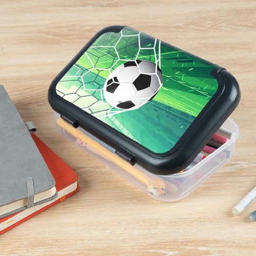Image of ZIPIT Recycled Plastic Pencil Box for Boys, 2-Compartment Case, Soccer