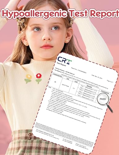 CASSIECA Hypoallergenic Earrings for Girls Women Stainless Steel CZ Heart Screw Back Stud Earrings for Kids Jewelry Gift 20G2