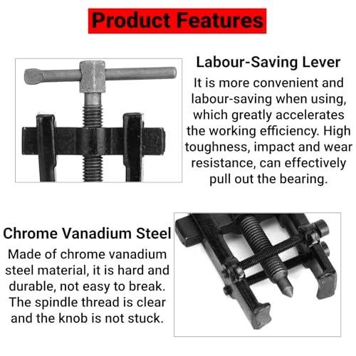 Mini-Abzieher 2 Armig Klauenabzieher Chrom-Vanadium-Stahl Lagerabzieher Handwerkzeug Zum Abziehen von Zahnrädern Riemenscheiben und Schwungrad(50mm 2)