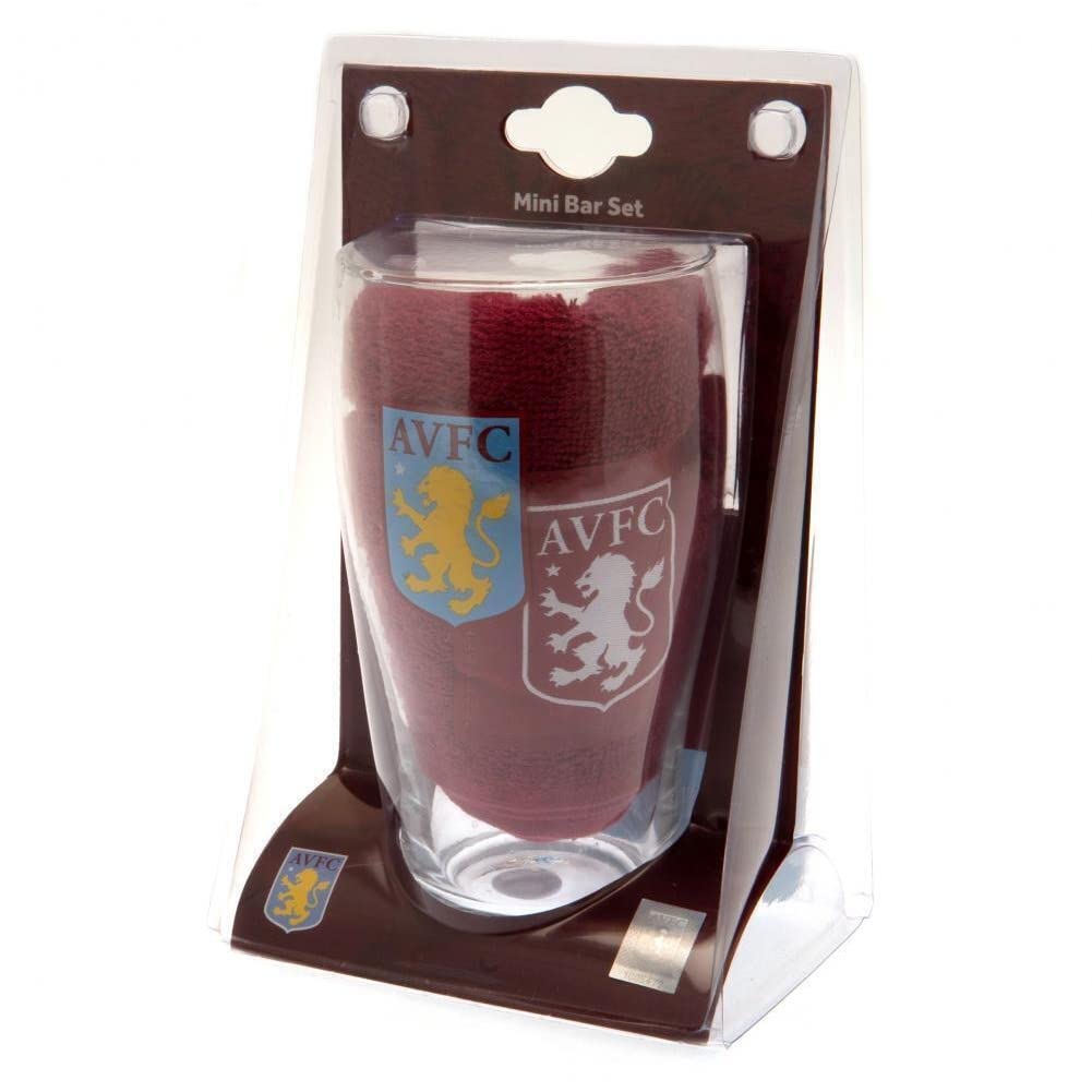 Aston Villa FC Wordmark Beer Glass Set (One Size) (Claret Red/Blue)