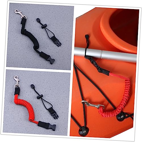 VANZACK Fishing Rod Safety Cord Tether for Kayak 2pcs Paddle Leash Plastic Buckle Extendable to 155cm Ideal for Canoeing