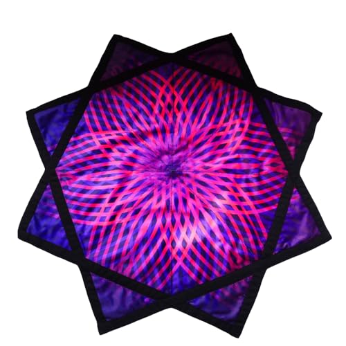 BVCY Flowstar Beginners Flow Star Spinning Cloth Easy to Rotate Sided Print Juggling and Skill Toy Fingertip Rotating Flow Toy Dapo Star (Style-5)