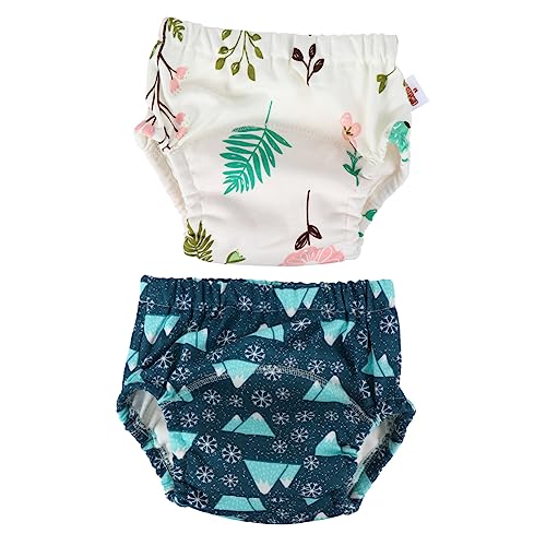 Hemobllo 2 piezas Reutilizables de Algodón para Bebés Recien Nacidos Ropa Interior Entrenamiento Lavable para Niñas Protector para Orinal Cómodo y Seguro