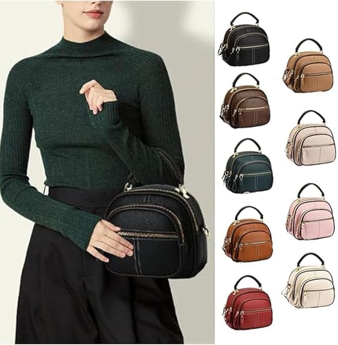 Bousalutend Crossbody Bag, New Sling Bag, Classic Multifunctional Compartments, Adjustable Wide Shoulder Strap Leather2