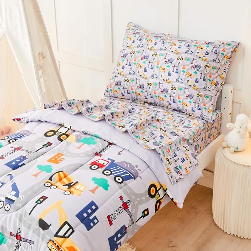 Lasoftan Toddler Bedding Set, 4 Piece Bed-In-A-Bag Toddler Comforter Sets For Boys thumb #6