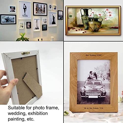 Image of MroMax 30PCS Sawtooth Picture Hangers Iron Picture Hangers 2.44 inch x 0.31 inch Double Hole Picture Frames Hangers for Hanging Clock Paintings Artwork Picture Frame Hook Photos Gold