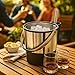 Oggi Insulated Ice Bucket, 4 Quart / 3.8 L, Stainless Steel, Black.
