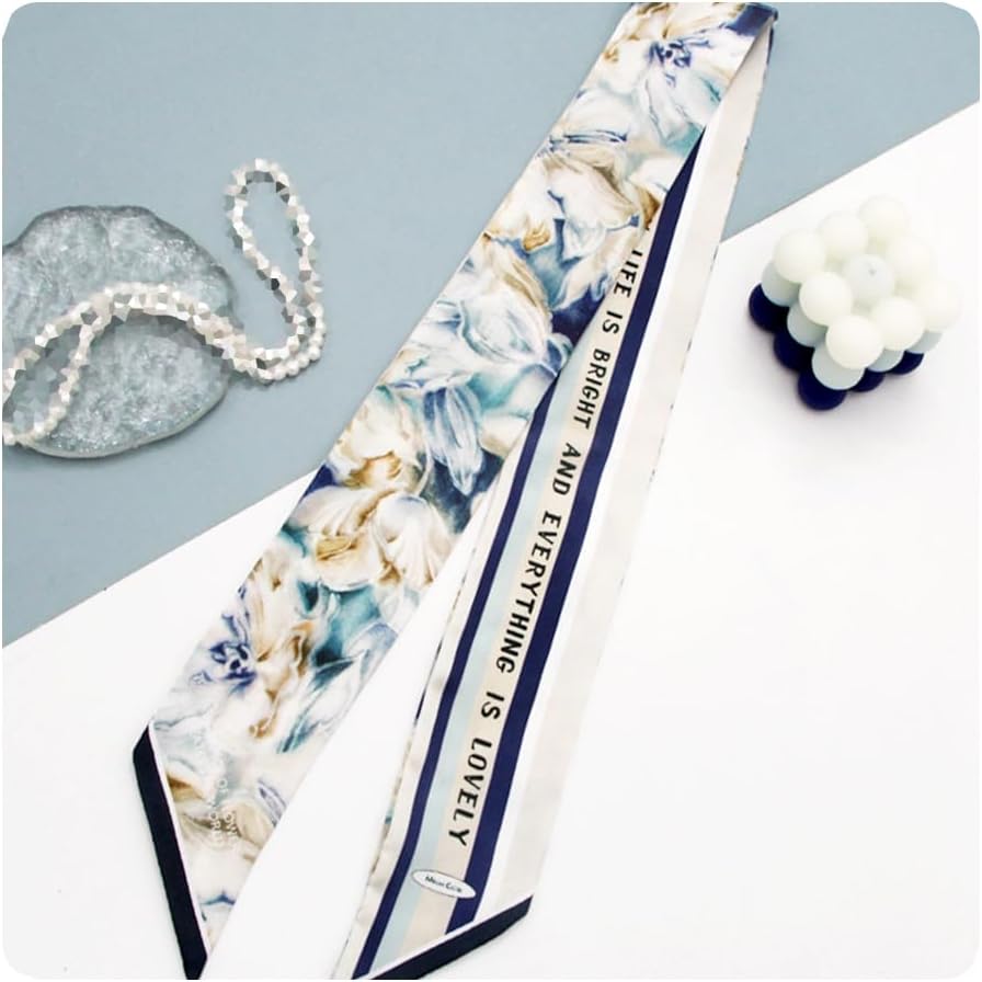 Fashion Lightweight Neckerchief Headscarf Bag Handbag Handle Ribbon Scarf