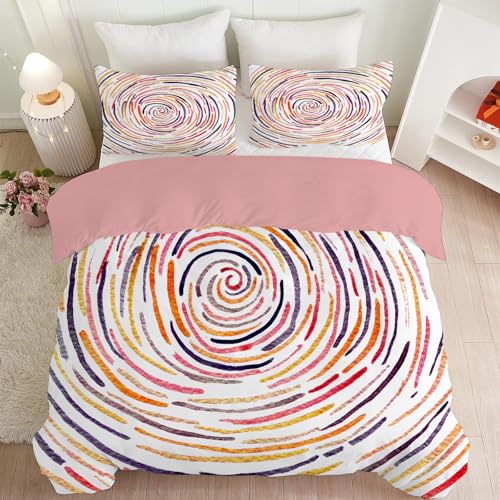 Parure de lit multicolore lignes 220x240 cm avec housse de couette 2 personnes en microfibre - 3